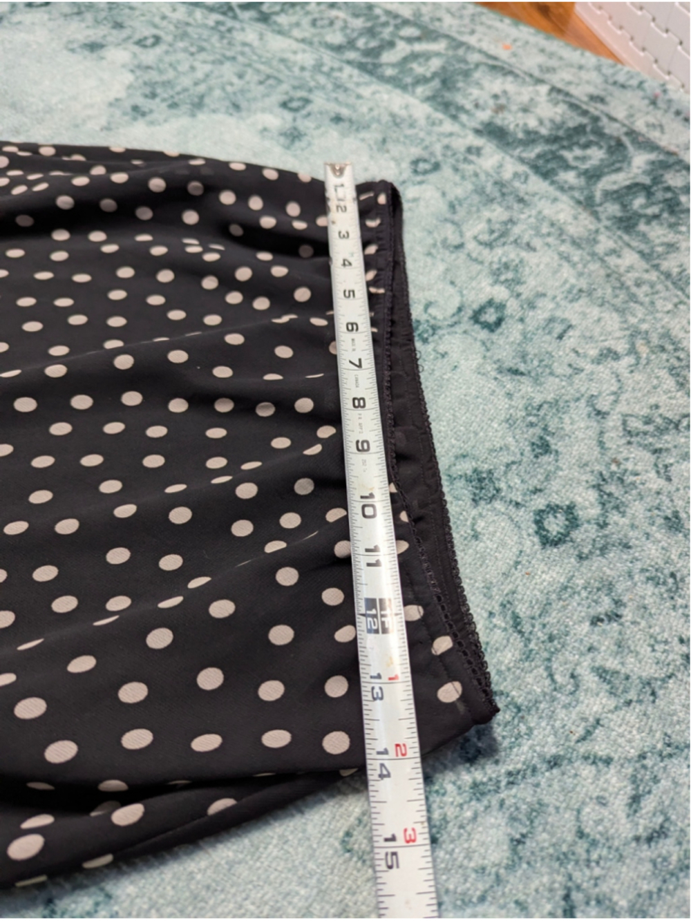 Vintage Chadwick's Polka Dot Flounce Hem Maxi Skirt Black Cream Size 8T - Picture 8 of 10